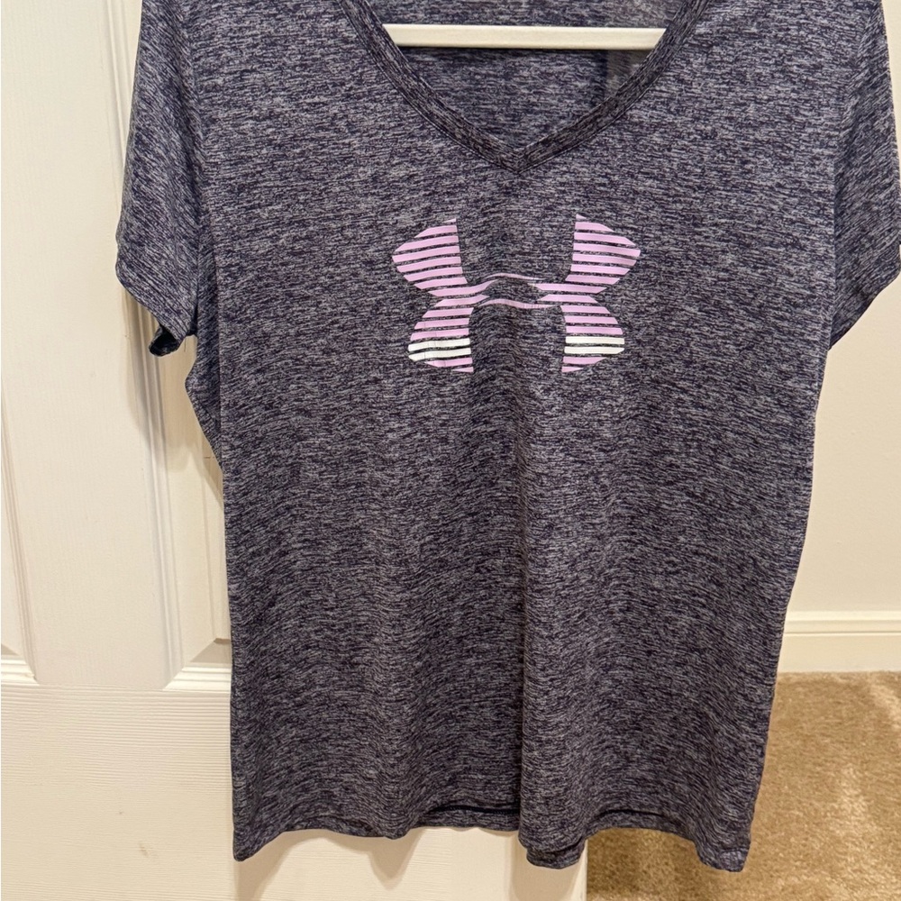 Under Armour Purple Heather V-Neck Tee